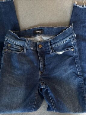 Buffalo David Bitton Faith Women's Indigo Skinny Jeans 27 frayed hem